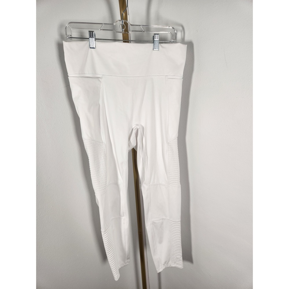 Fabletics White High Waisted Motion365+ Moto‎ Leggings Size XXL 1X